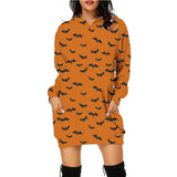 Women's Long Halloween Print Hoodie