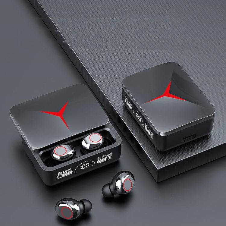 a pair of black wireless earbuds