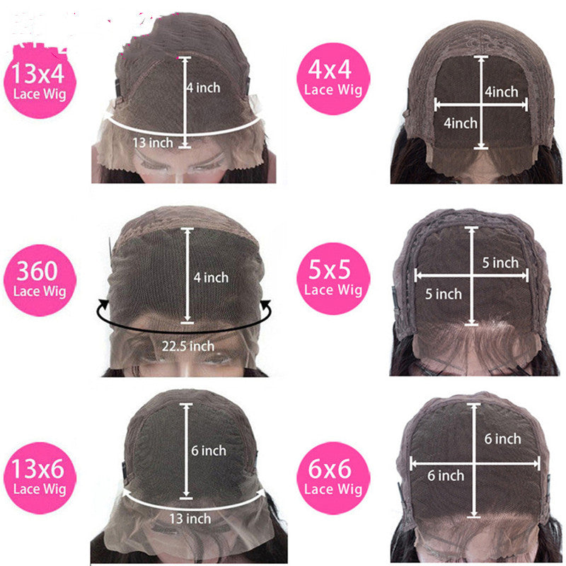 a collage of different types of wigs