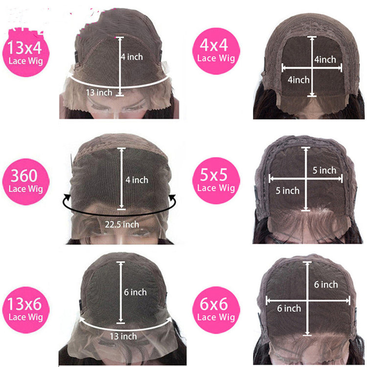 a collage of different types of wigs