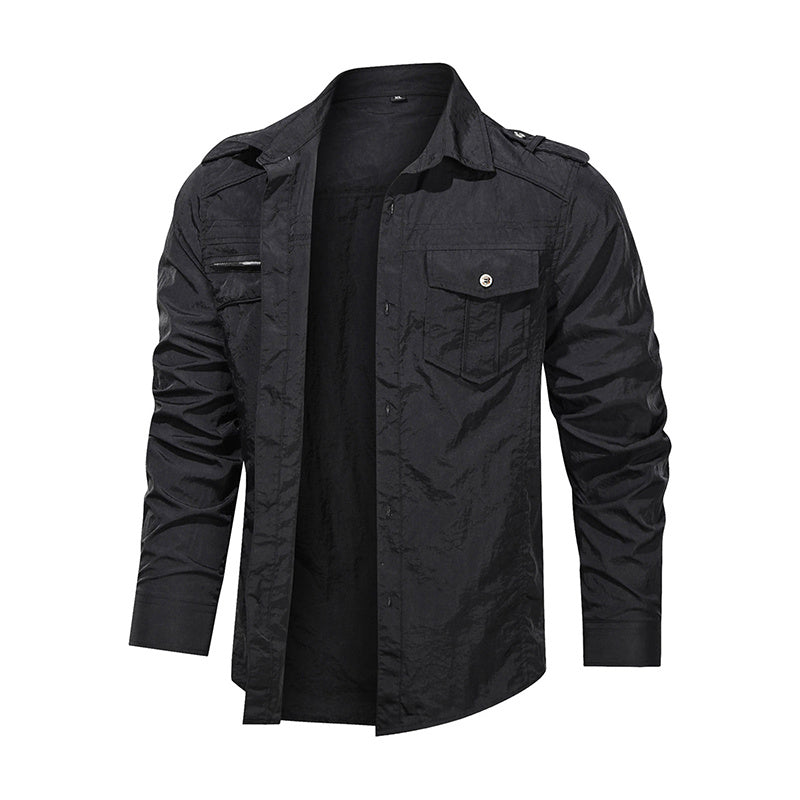 a black jacket with a white background