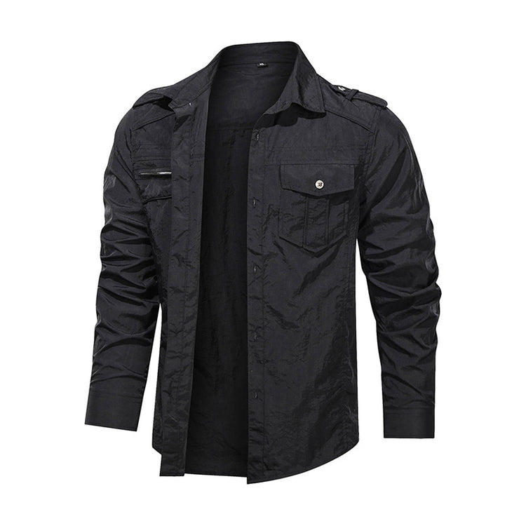 a black jacket with a white background