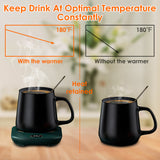 Electric Mug Warmer with 3 Temperature Settings and Auto Shutoff