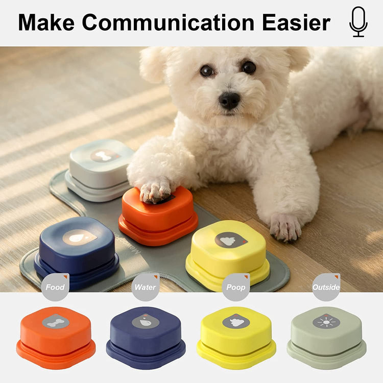 a dog lying on the floor with a small colorful device