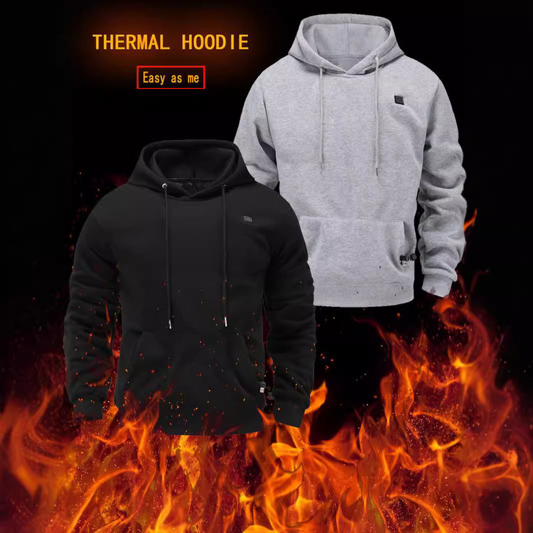 a black and grey hoodie with a black background