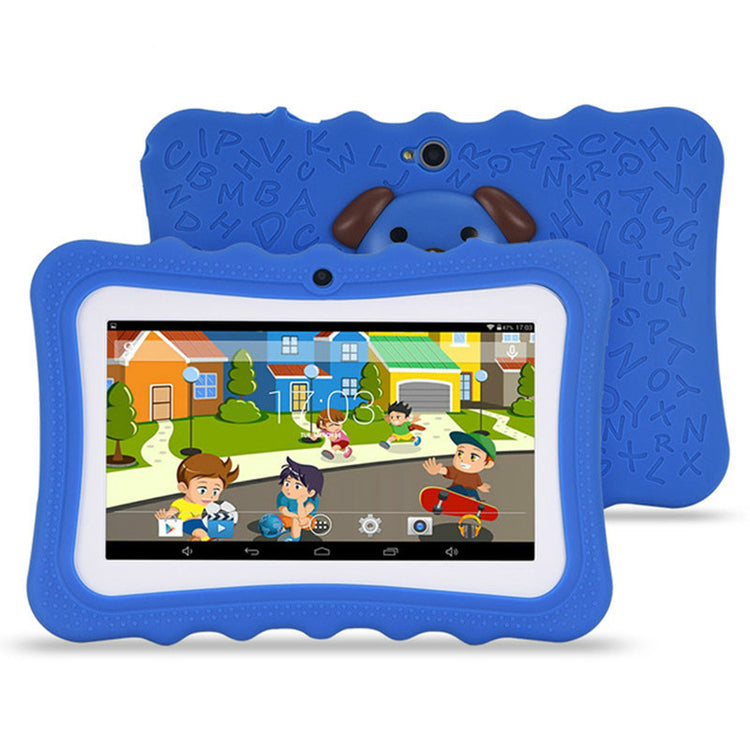 a blue tablet with a blue case