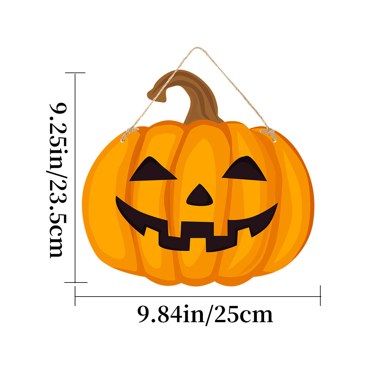 a pumpkin on a string
