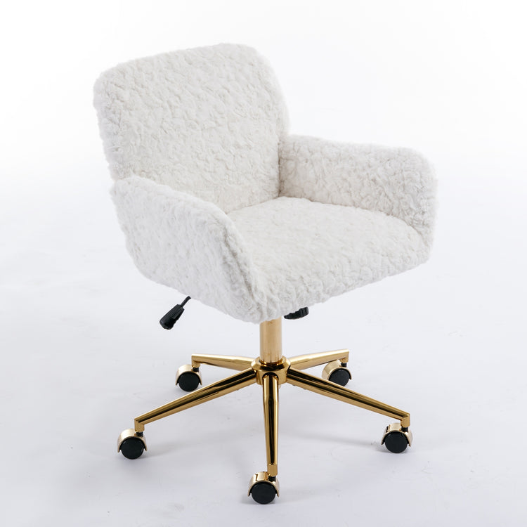 a white chair with black wheels
