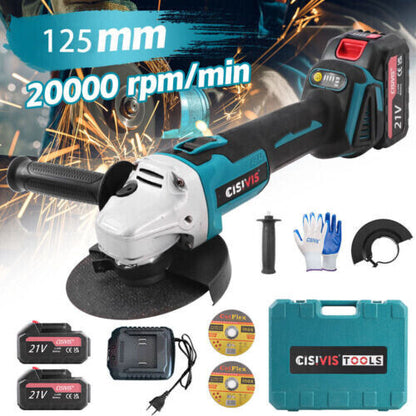 125mm Angle Grinder, Cordless Cut-off Grinder, Grinding Machine, Flex With 21V 2batteries