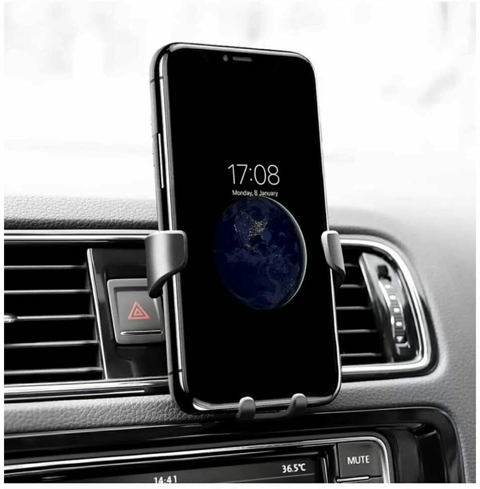 a cell phone on a car dashboard