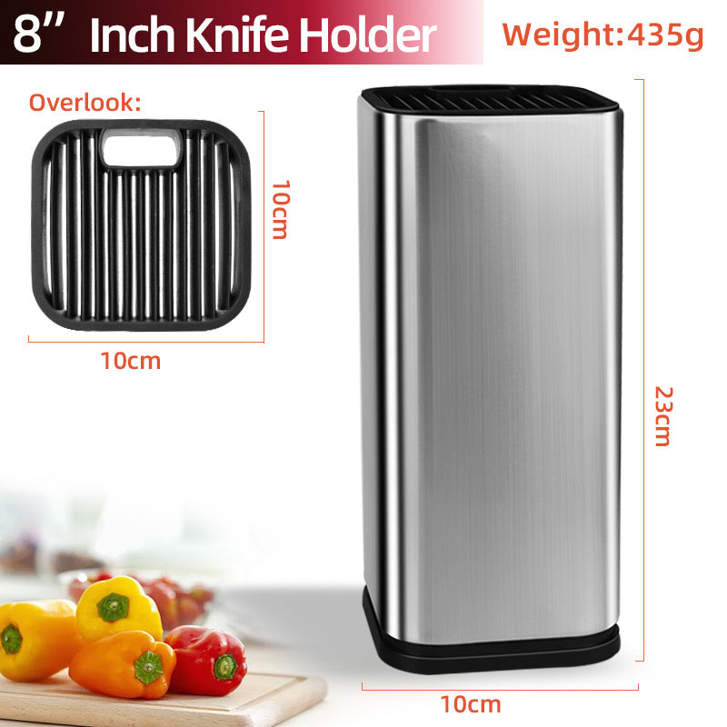 a rectangular silver object with black handles