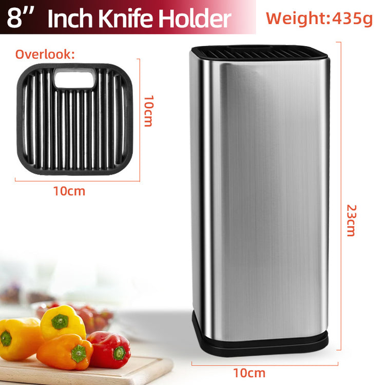 a rectangular silver object with black handles