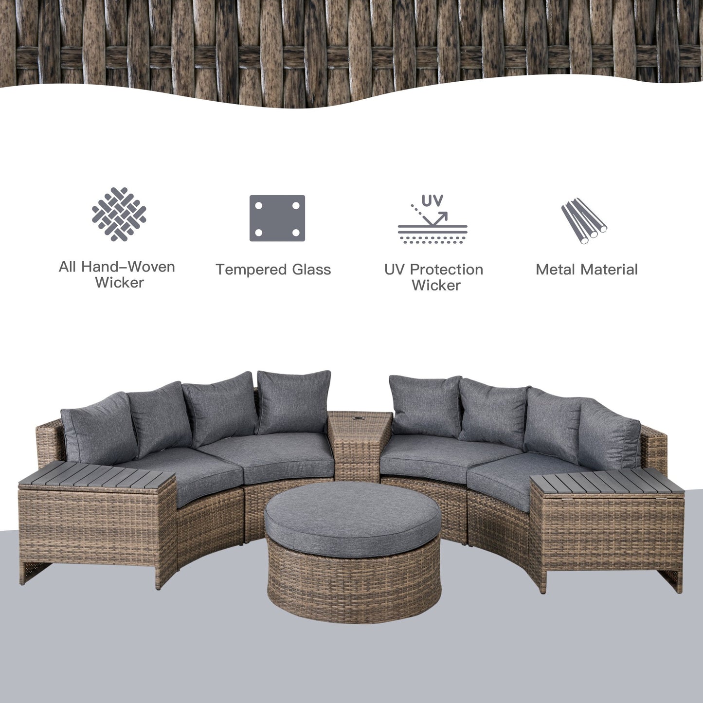 8 Piece Outdoor Sofa
