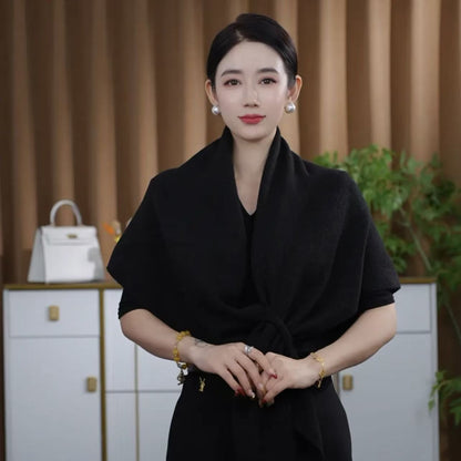 Wool Knitted Triangle Shawl Fashionable Warm Scarf