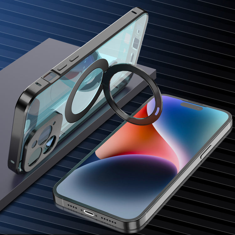 a cell phone with a ring on the screen