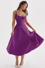 Women's Floral Lace-Up Corset Dress