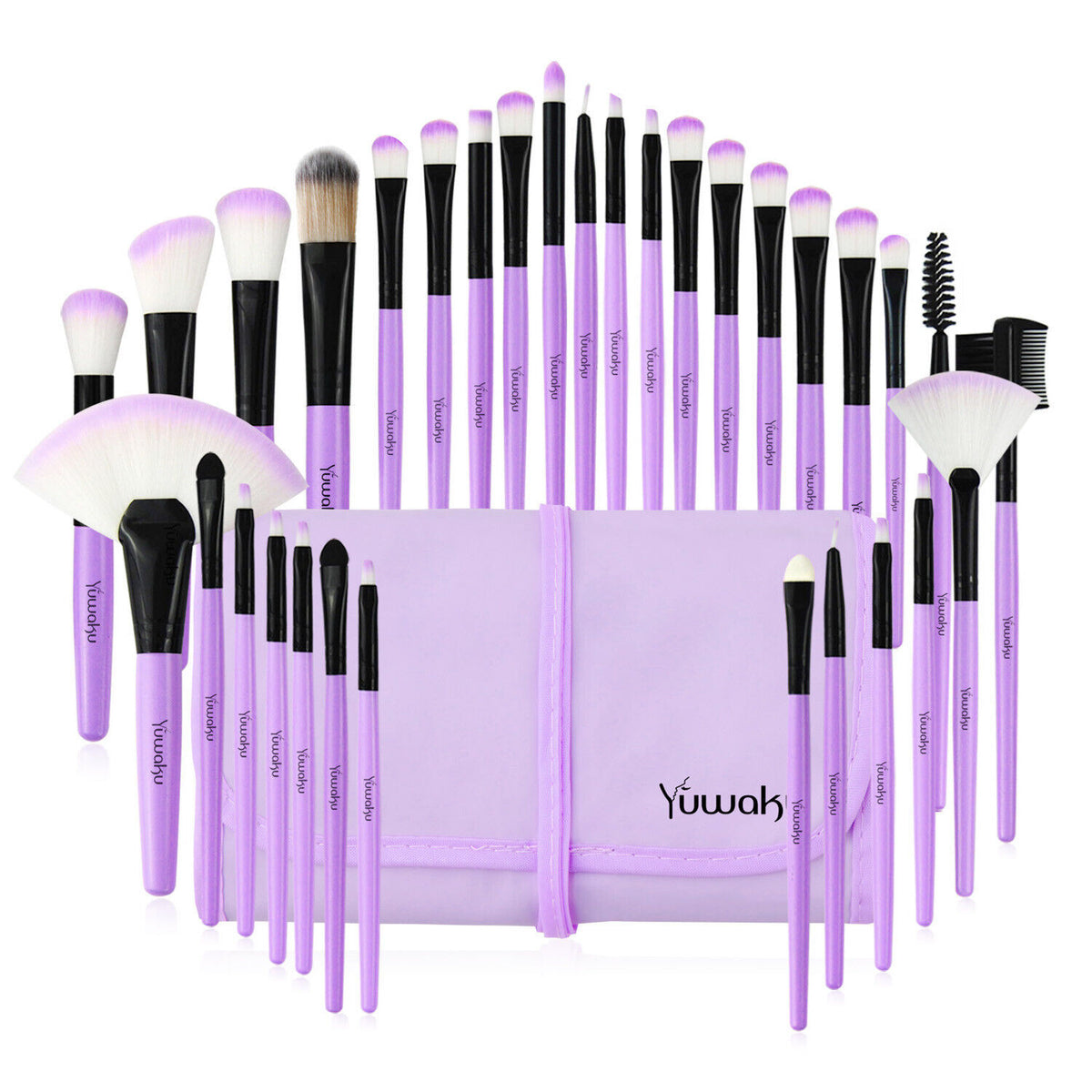 a group of makeup brushes