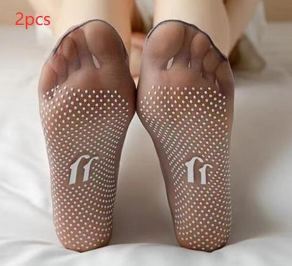 Ultra-thin Seamless Glue Dispensing Non-slip Massage Footbed Short Stockings