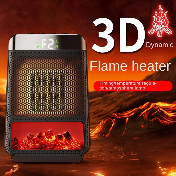 a heater with a hot flame