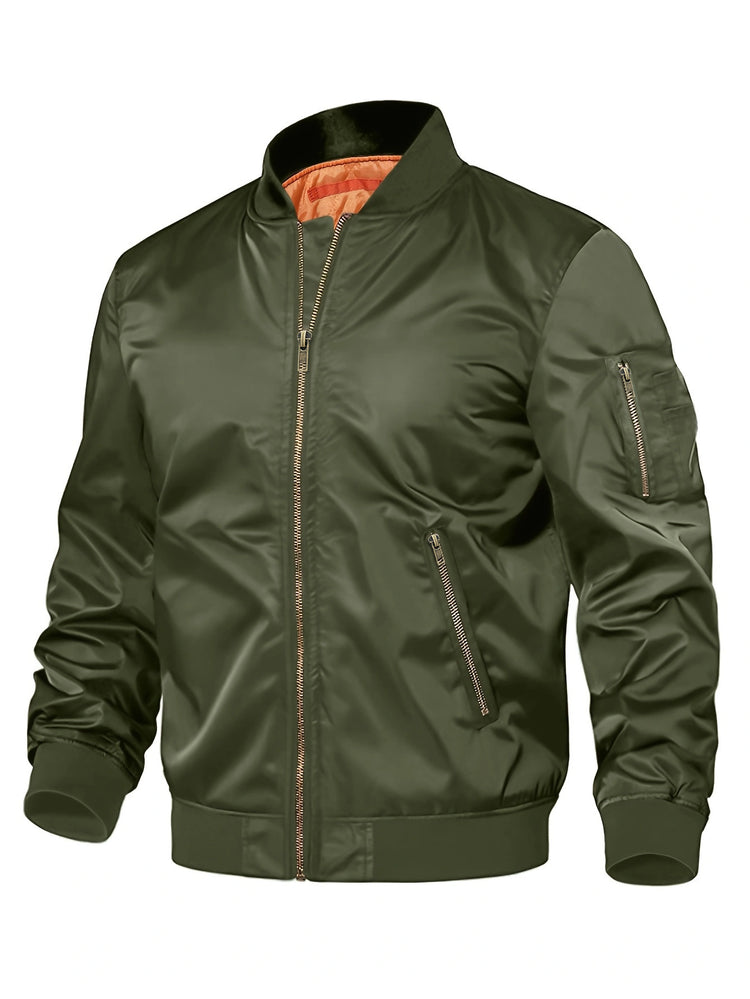 a green jacket with a zipper