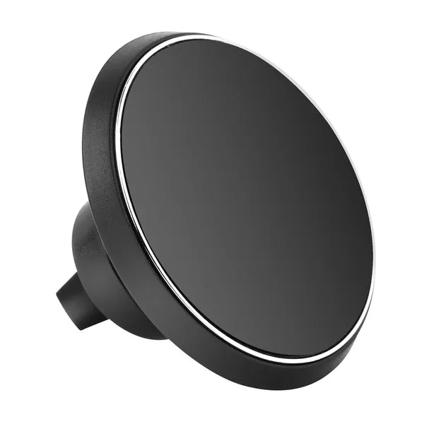a black device with a silver rim