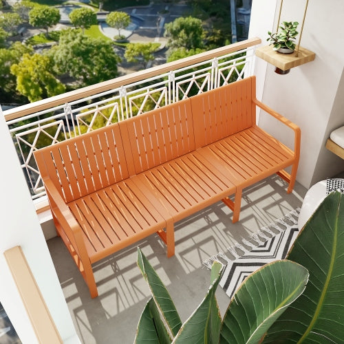 1-Piece Indoor Outdoor Furniture 3-Seater Sofa Waterproof PP Material - Easy Assembly Patio Conversation Set