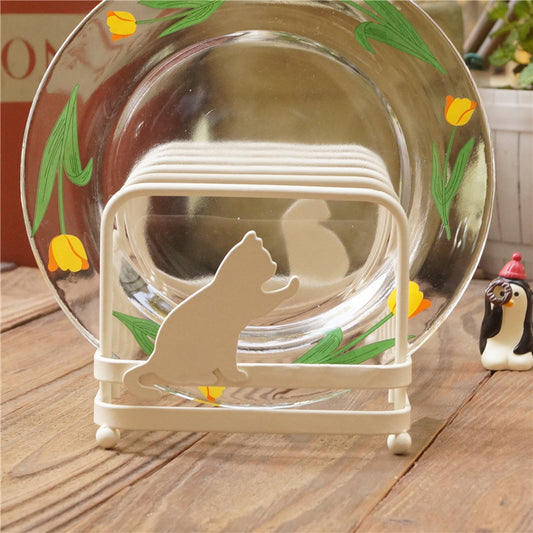 Japanese Miscellaneous Goods Creative Cat Pose Wrought Iron Plate