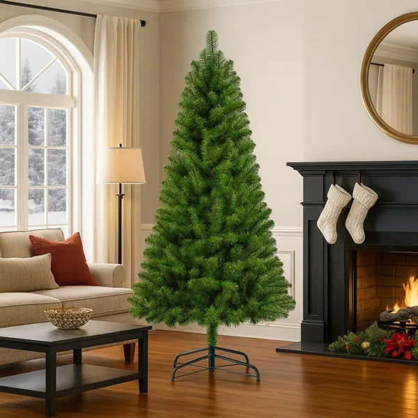 a christmas tree in a living room