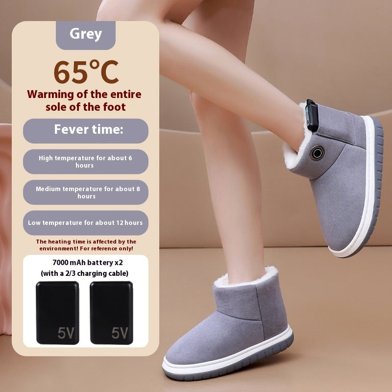 a person wearing grey slippers