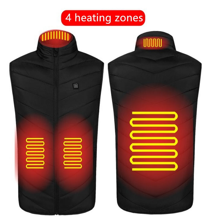 a black vest with red lights
