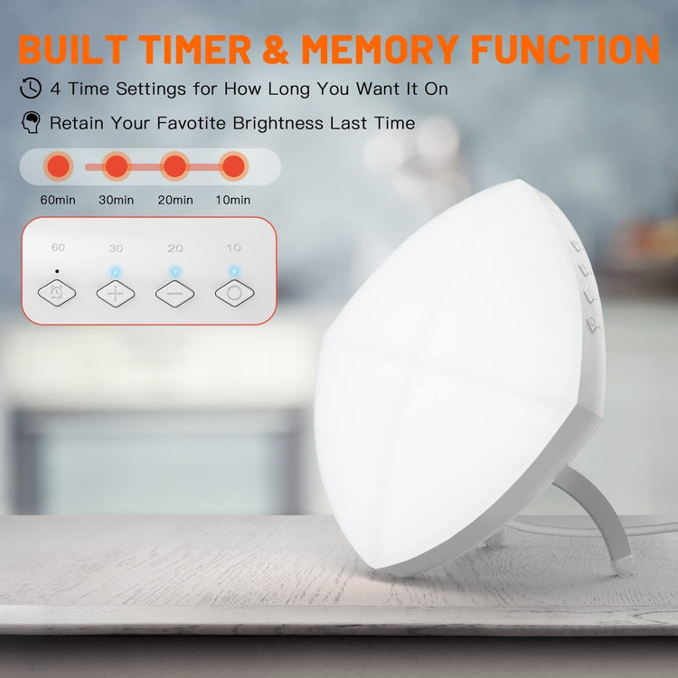 a white light on a table