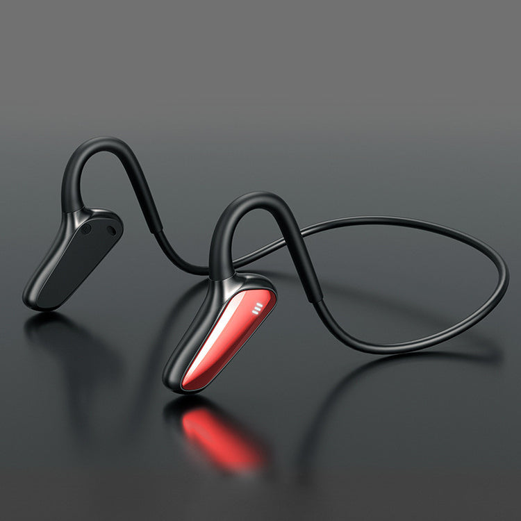 a black and red earbuds
