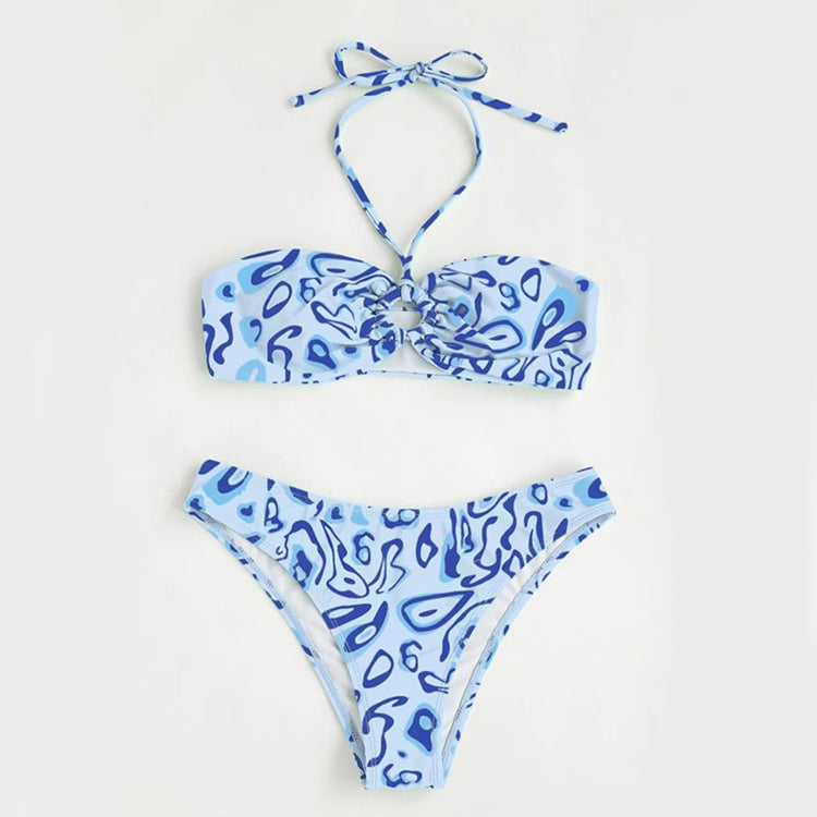a blue and white garment