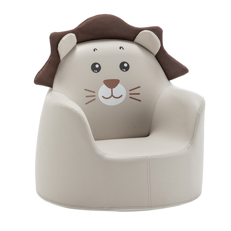 a white chair with a lion face