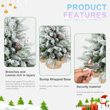 3-Foot Mini Flocked Christmas Tree with Pine Cones and Red Berries