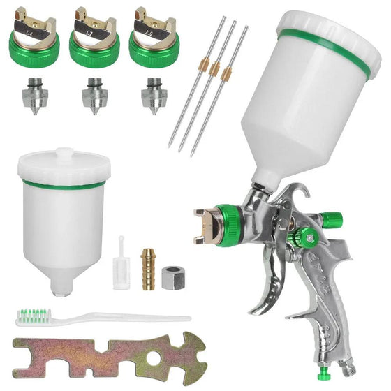 Support pan European shipping-HVLP Pneumatic Spray Gun With 1.4/1.7/2.0mm Nozzles,600ml Cup,Air Pressure Gauge & Filter System- Low Air Pressure High Atomization Sprayer For Automotive, DIY, Furniture