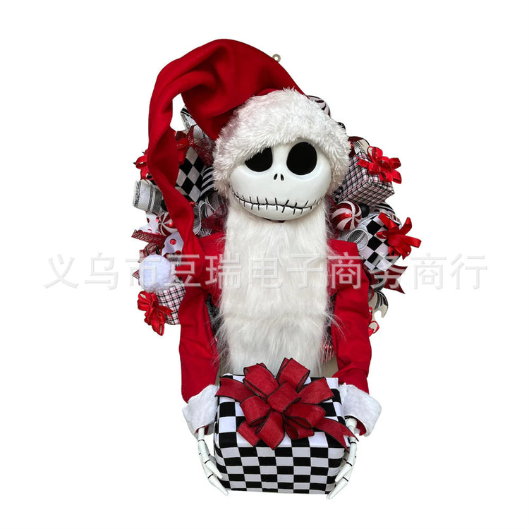 a stuffed toy in a santa hat