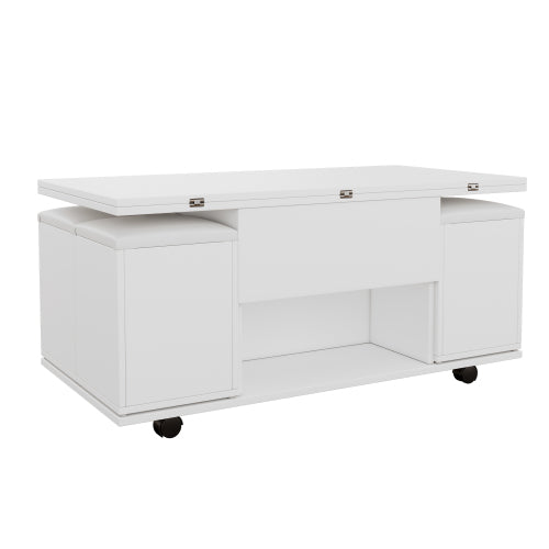 Lift Up Coffee Table, Coffee Table With Storage, Lift-Top Sofa End Tea Tables For Living Room Furniture , White