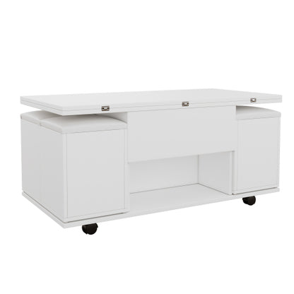 Lift Up Coffee Table, Coffee Table With Storage, Lift-Top Sofa End Tea Tables For Living Room Furniture , White