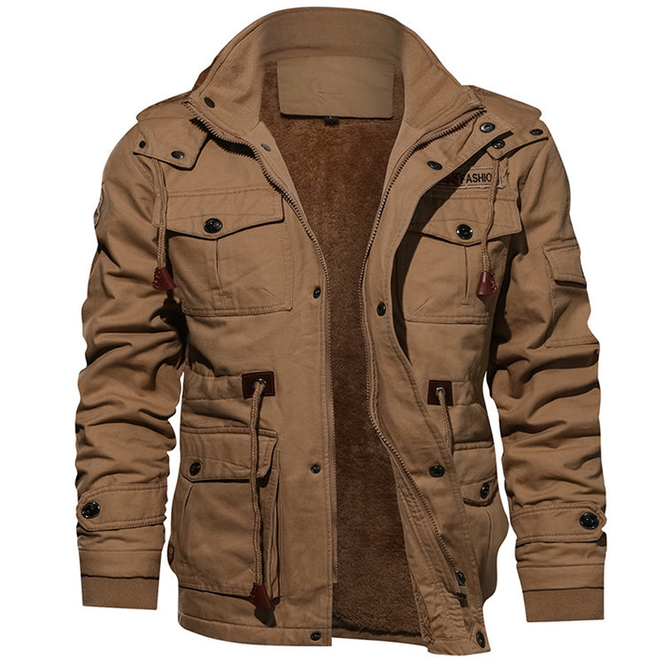 a brown jacket with a fur lining