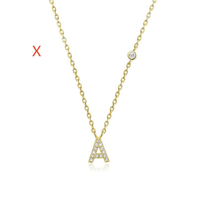 Fashion Jewelry Luxury Gold Color A-Z 26 Letters Necklace CZ Pendant For Women Cute Initials Name Necklace Fashion Party Wedding Jewelry Gift