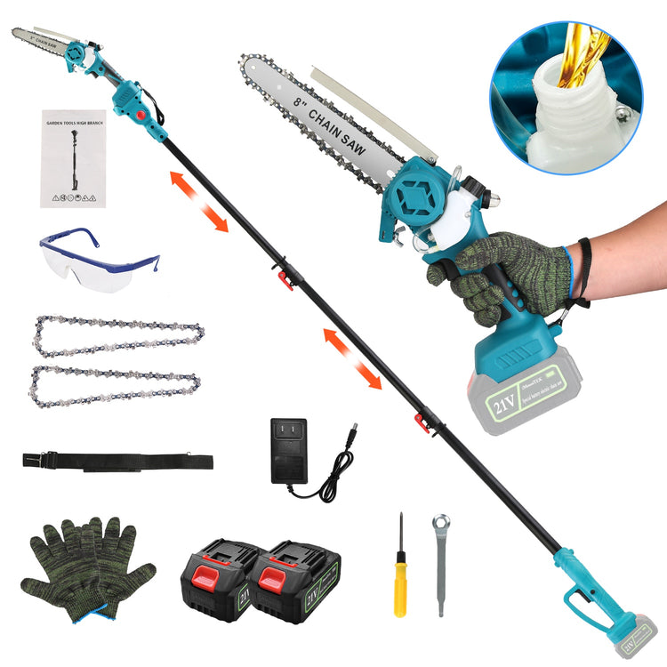 a hand holding a chainsaw
