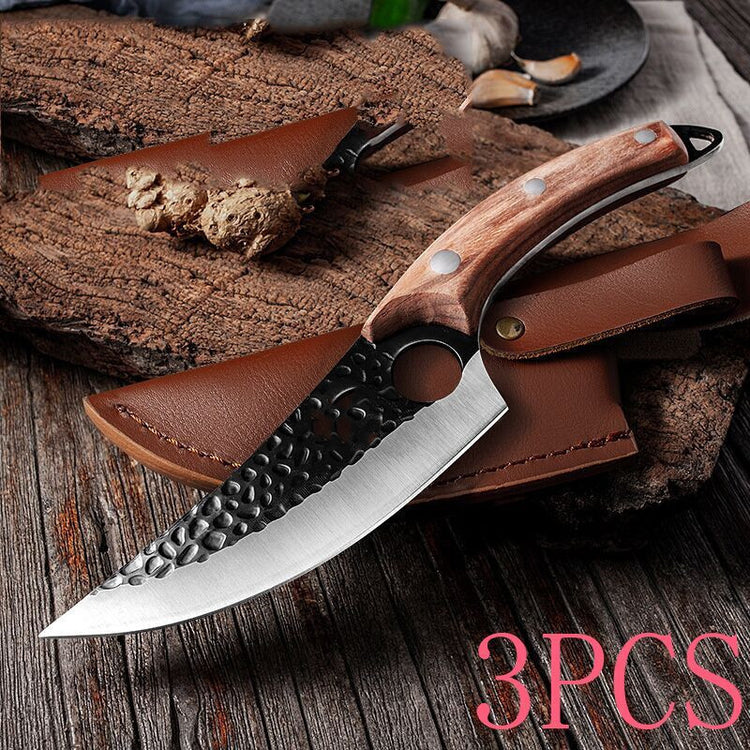 a knife with a leather case