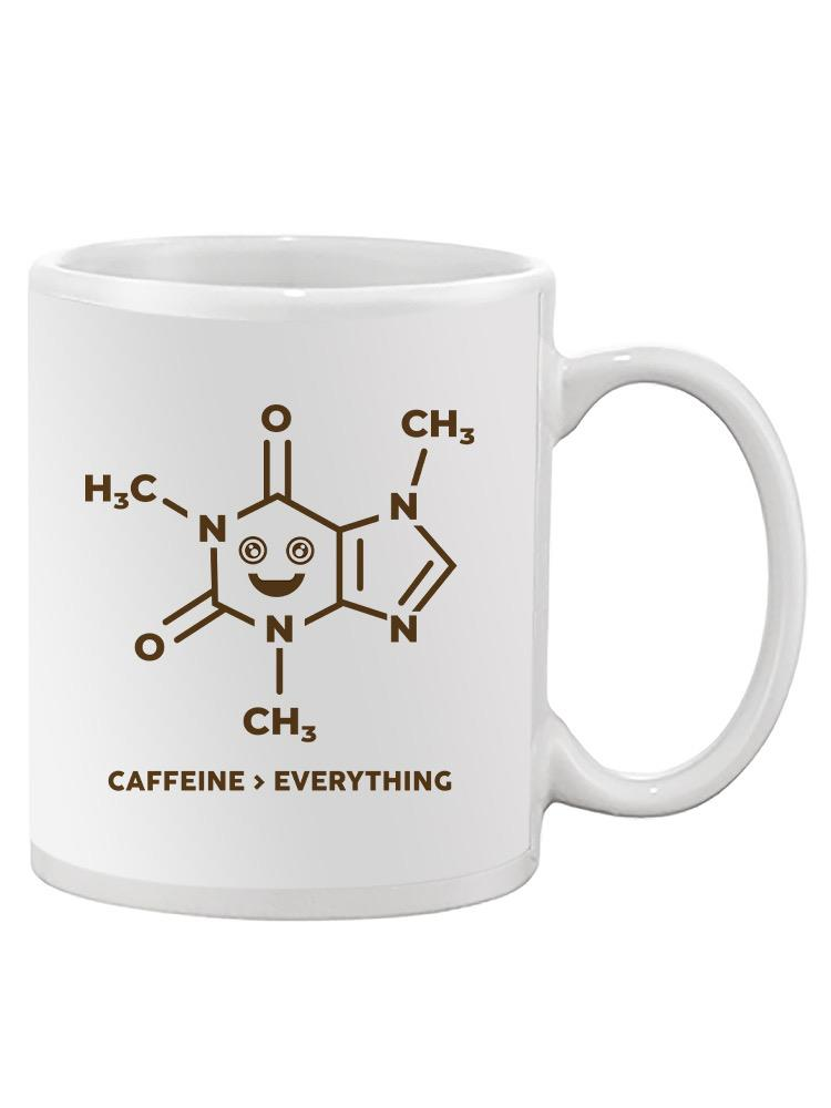 a white mug with a chemical formula on it