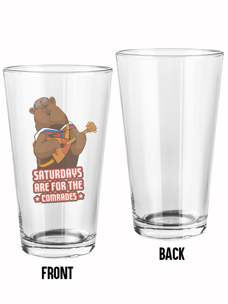 a glass with a bear playing a guitar