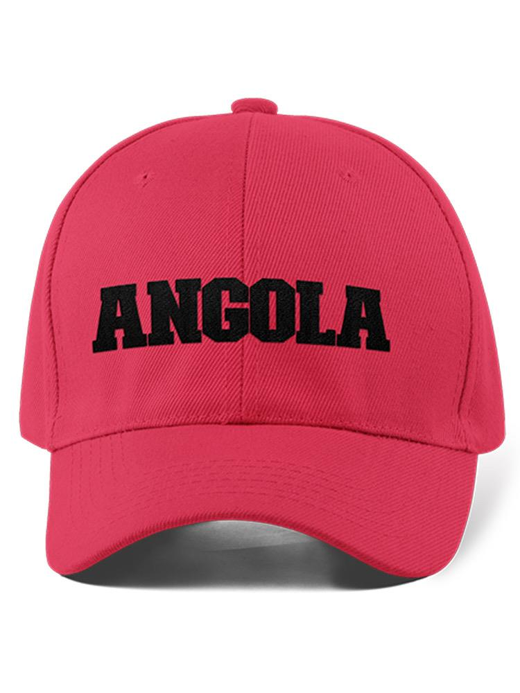 a red hat with black text