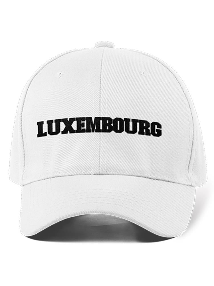 a white hat with black text