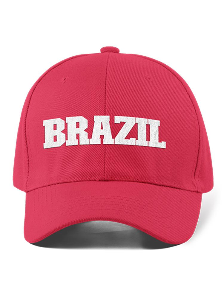 a red hat with white text