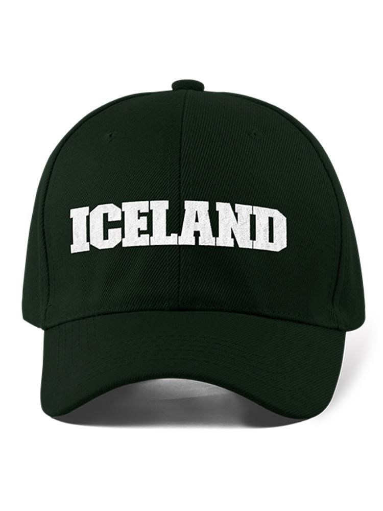 a black hat with white text