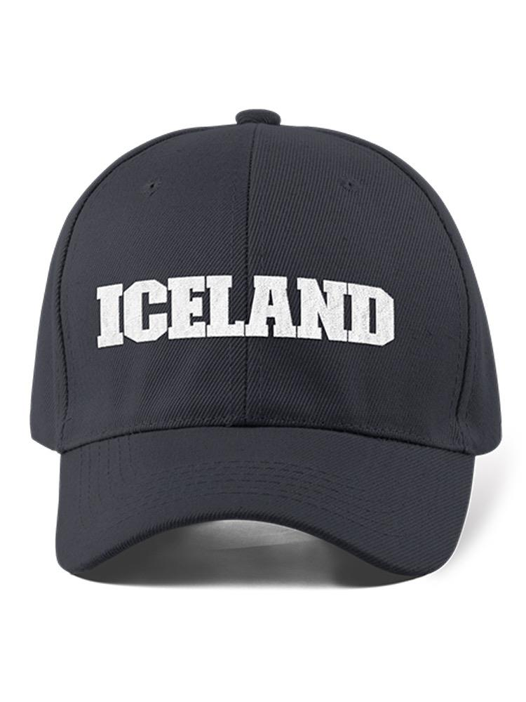 a black hat with white text